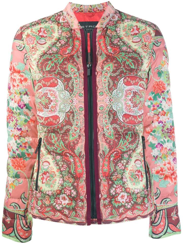 Etro Paisley Print Bomber Jacket - Pink