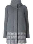 Fay Padded Trim Jacket, Women's, Size: Xl, Grey, Feather Down/polyamide/wool