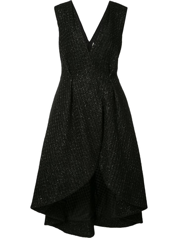 Christian Siriano - Asymmetric Wrap Dress - Women - Silk/cotton/acrylic/wool - 6, Black, Silk/cotton/acrylic/wool