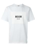 Msgm Print Logo T-shirt, Men's, Size: Xl, White, Cotton