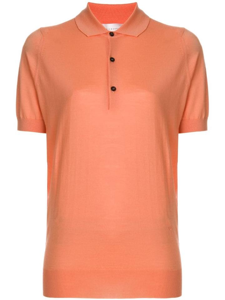 Victoria Beckham Contrast Button Polo Shirt - Yellow