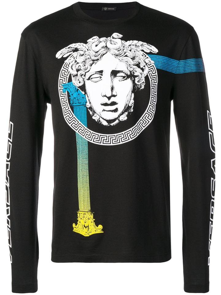 Versace Logo Longsleeved T-shirt - Black