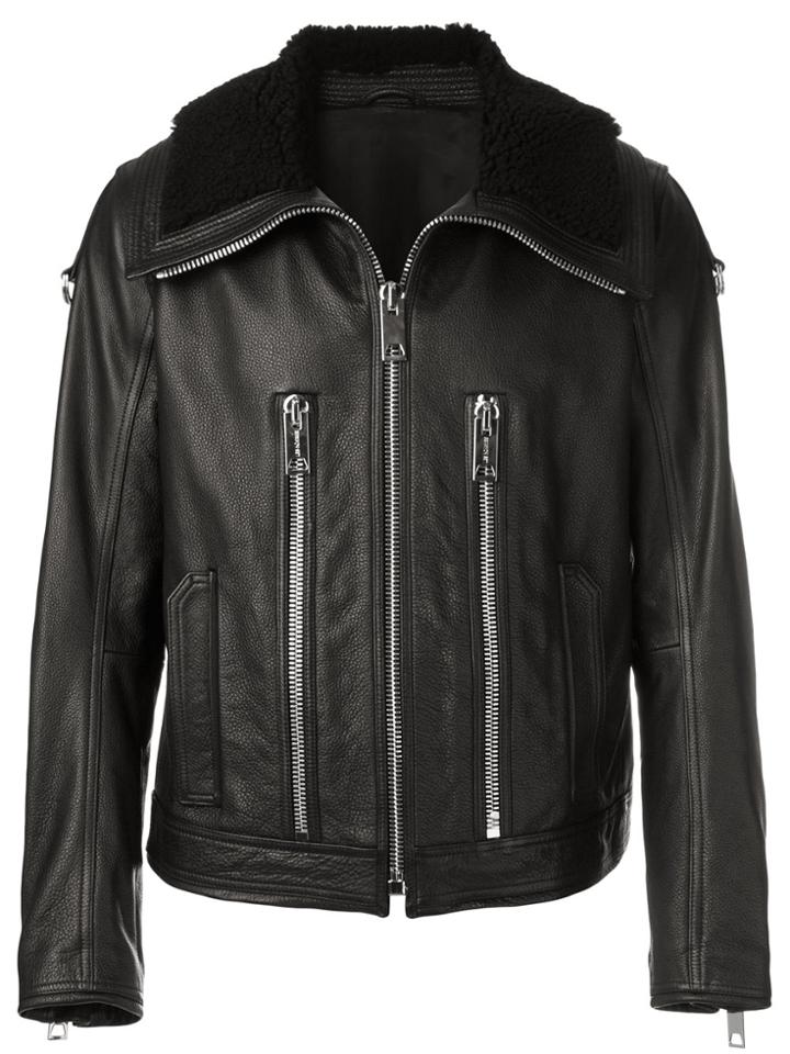 Les Hommes Shearling Jacket - Black