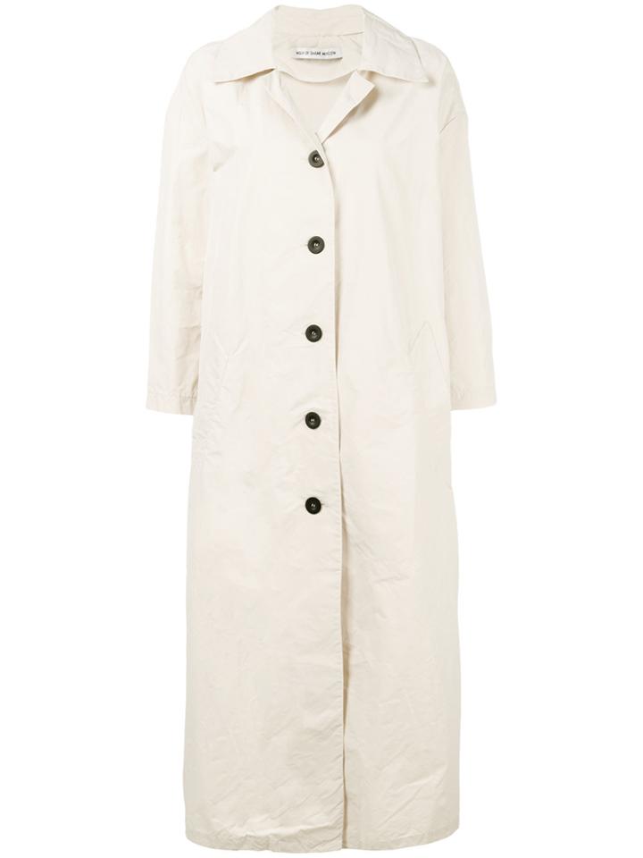 Walk Of Shame Oversized Cropped Sleeve Coat - Nude & Neutrals