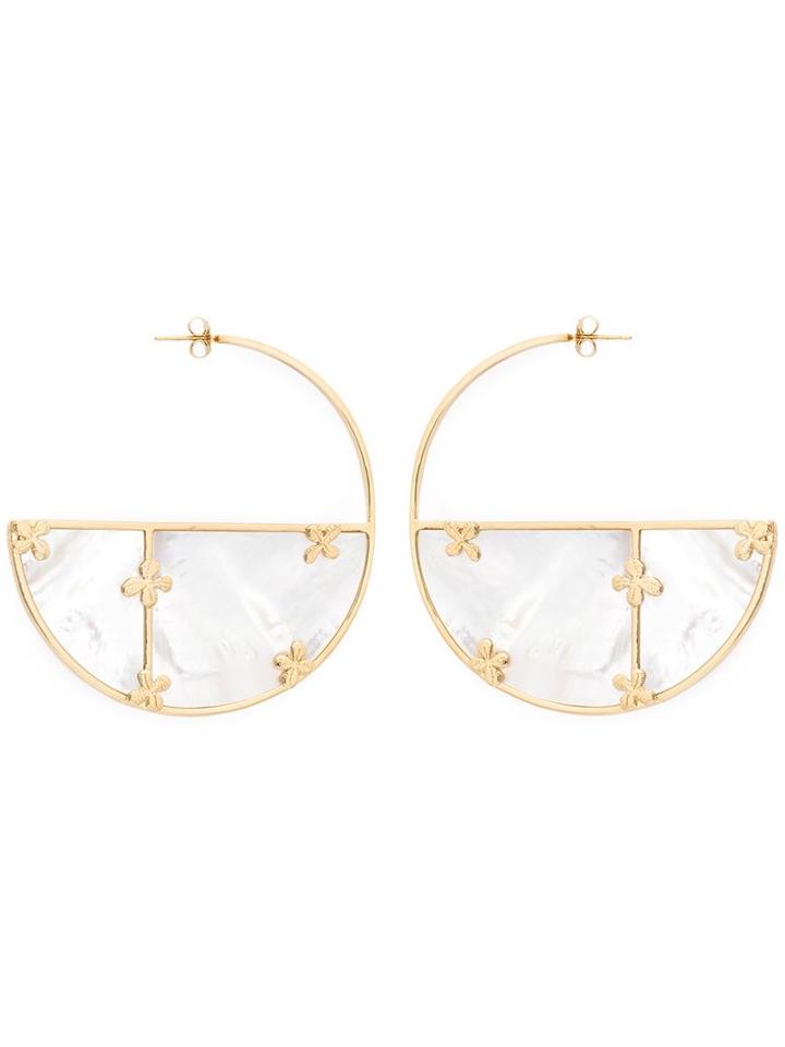 Aurelie Bidermann 'bianca' Reversible Hoop Earrings, Women's, White