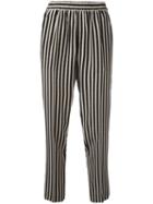 Etro Striped Cropped Trousers, Women's, Size: 40, Black, Silk