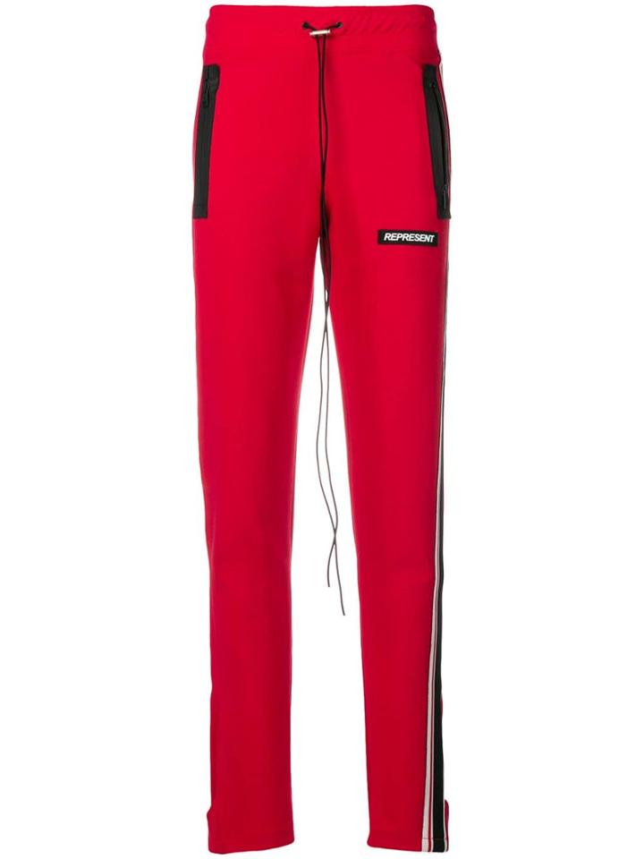 Represent Logo Patch Joggers - Red