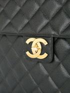 Chanel Vintage Quilted Flat Briefcase - Black