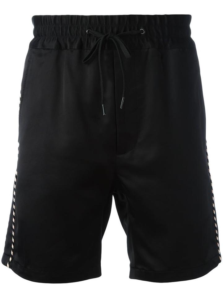 Marc Jacobs Contrast Piped Trim Shorts, Men's, Size: 46, Black, Viscose/cotton