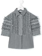 Dolce & Gabbana Kids - Ruffle Trim Shirt - Kids - Cotton/polyamide/spandex/elastane - 8 Yrs, Black