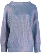 Pinko Oversized Metallic Jumper - Blue