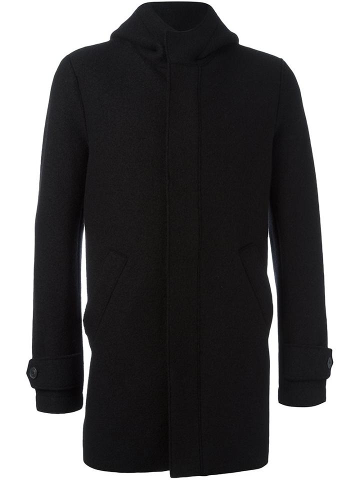 Harris Wharf London Button Down Hooded Coat