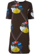 Marni Abstract Print Dress, Women's, Size: 44, Brown, Silk/viscose/cotton/polyamide