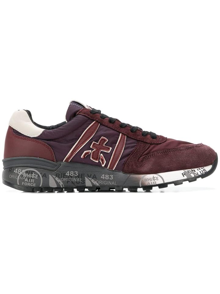 White Premiata Lander Sneakers - Red