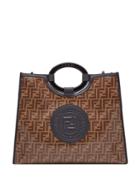 Fendi Medium Runway Tote - F14tu-mogano Panna +black