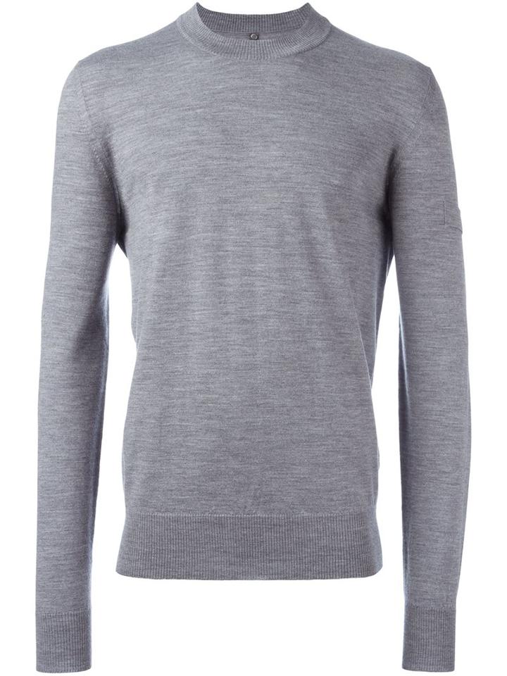 Oamc Back Patch Detail Jumper, Men's, Size: Medium, Grey, Polyamide/polyester/viscose/virgin Wool