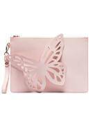 Sophia Webster Pink Flossy Butterfly Leather Clutch Bag - Pink &
