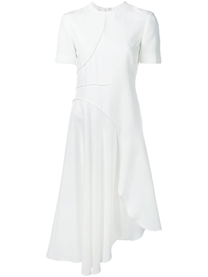 Cédric Charlier Asymmetric Midi Dress, Women's, Size: 44, White, Rayon