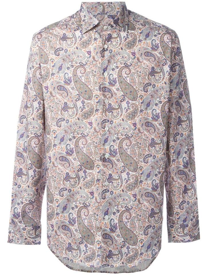 Etro Multi Print Shirt, Men's, Size: 40, Cotton/spandex/elastane