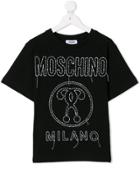 Moschino Kids Teen Stitch Logo T-shirt - Black
