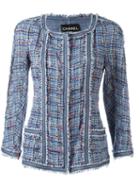 Chanel Vintage Tweed Jacket, Women's, Size: 38, Blue