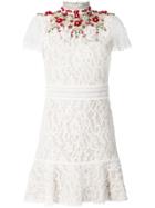 Alice+olivia Floral Embroidered Lace Dress - Nude & Neutrals