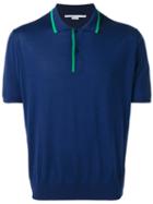 Stella Mccartney Contrast Stripe Polo Shirt, Men's, Size: Small, Blue, Virgin Wool