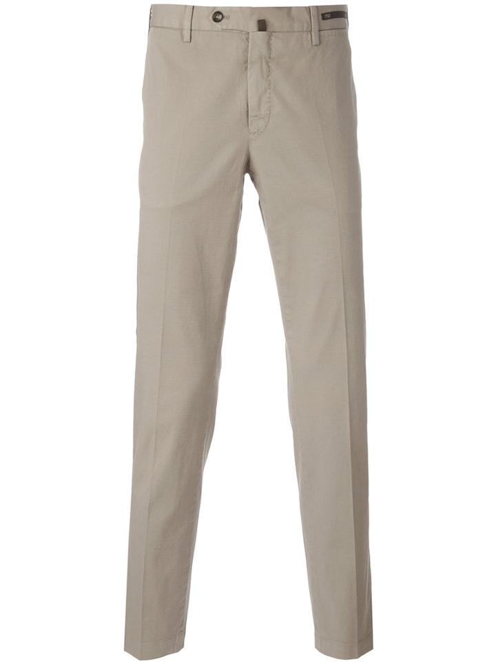 Pt01 Off Centre Button Chinos, Men's, Size: 58, Nude/neutrals, Cotton/spandex/elastane