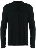 Transit Side Stripe Crew Neck Top - Black