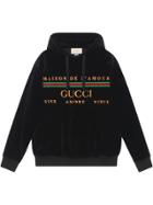 Gucci Embroidered Logo Detail Hoodie - Black