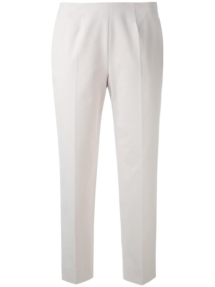 Cropped Trousers - Women - Cotton/spandex/elastane - 46, Nude/neutrals, Cotton/spandex/elastane, Piazza Sempione
