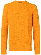 Roberto Collina Cable Knit Crew Neck Sweater - Yellow & Orange