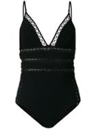 Zimmermann Open Embroidery Swimsuit - Black