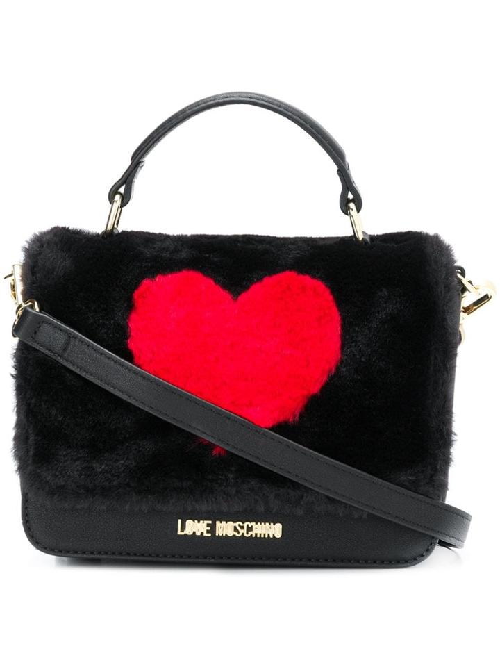 Love Moschino Faux Fur Heart Mini Bag - Black