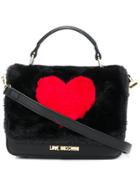 Love Moschino Faux Fur Heart Mini Bag - Black
