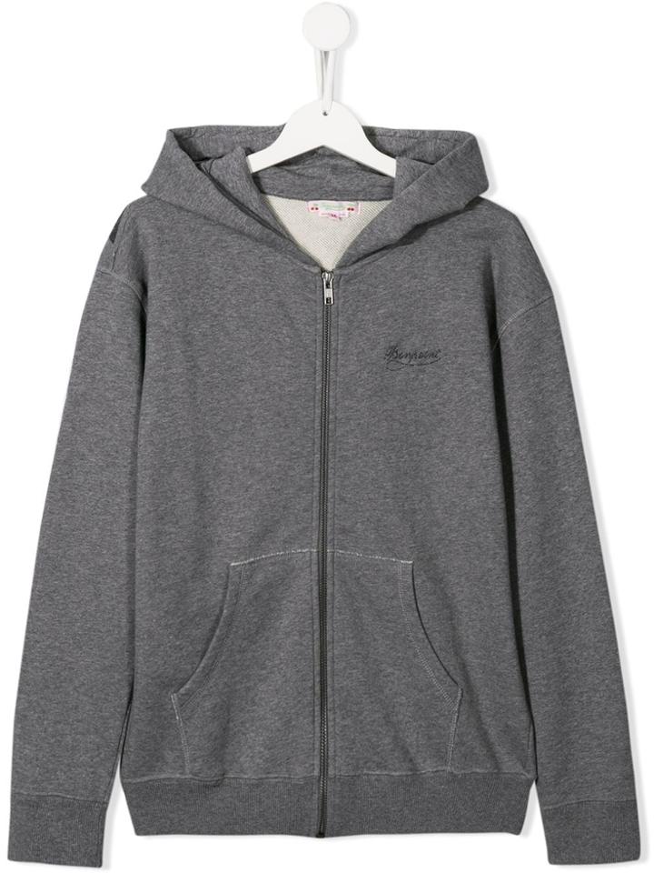 Bonpoint Teen Chest Logo Hoodie - Grey
