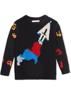 Burberry Kids Rocket Detail Intarsia Cashmere Blend Sweater - Black