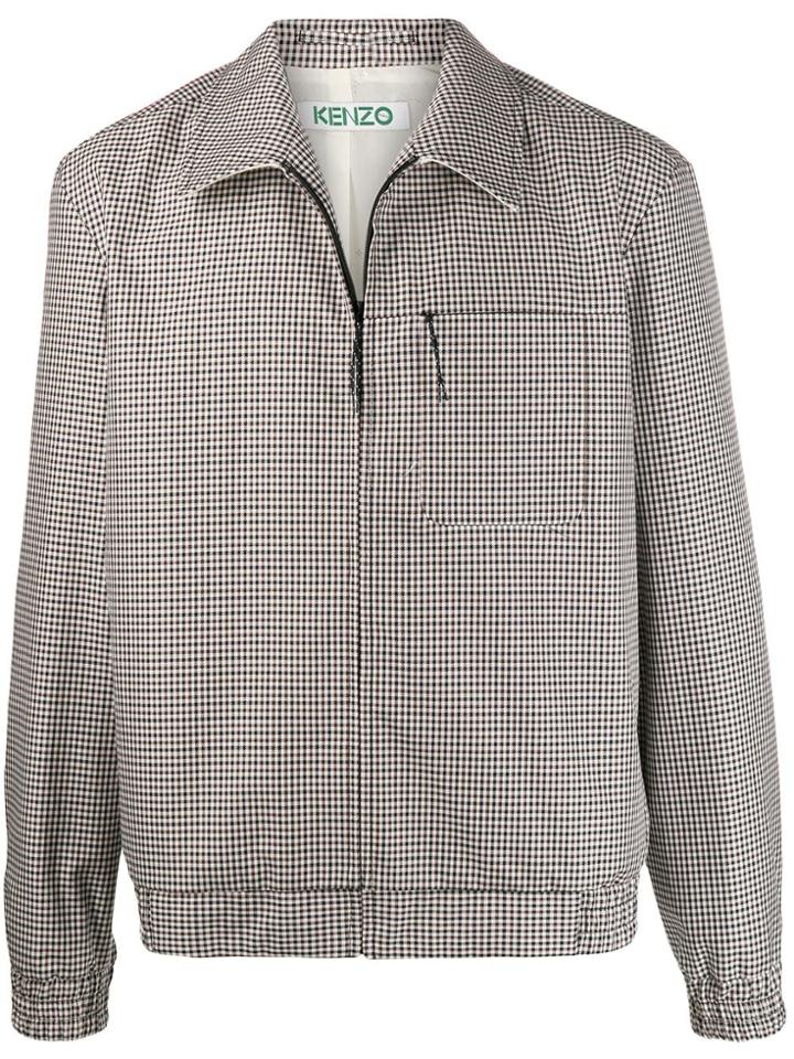 Kenzo Tailored Lightweight Check Jacket - Black