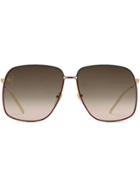 Gucci Occhiali Da Sole Rettangolari In Metallo - Metallic