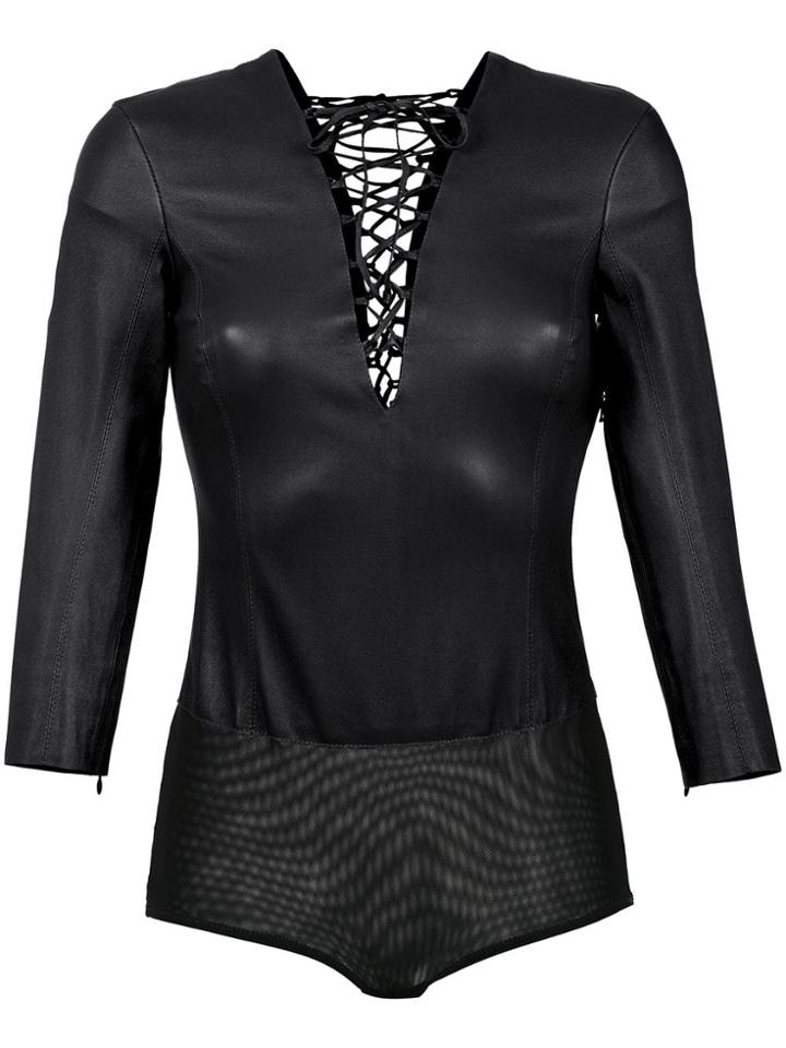 Nk Lace-up Blouse - Black