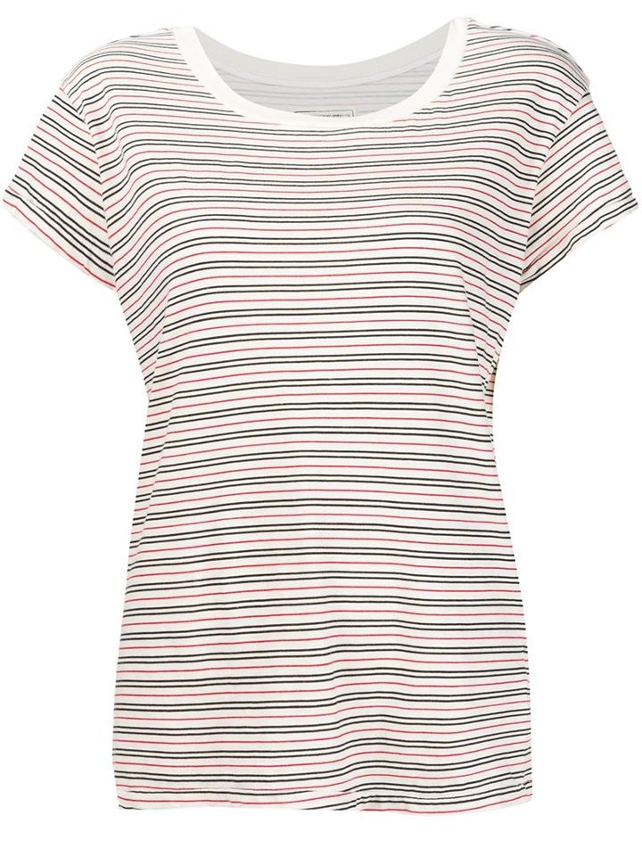 Current/elliott Striped T-shirt, Women's, Size: 2, White, Cotton