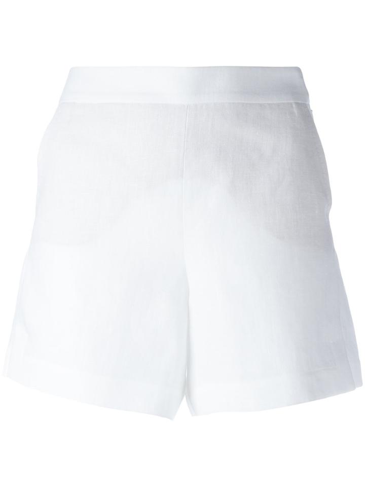 Loro Piana High-waisted Shorts, Women's, Size: 42, White, Linen/flax