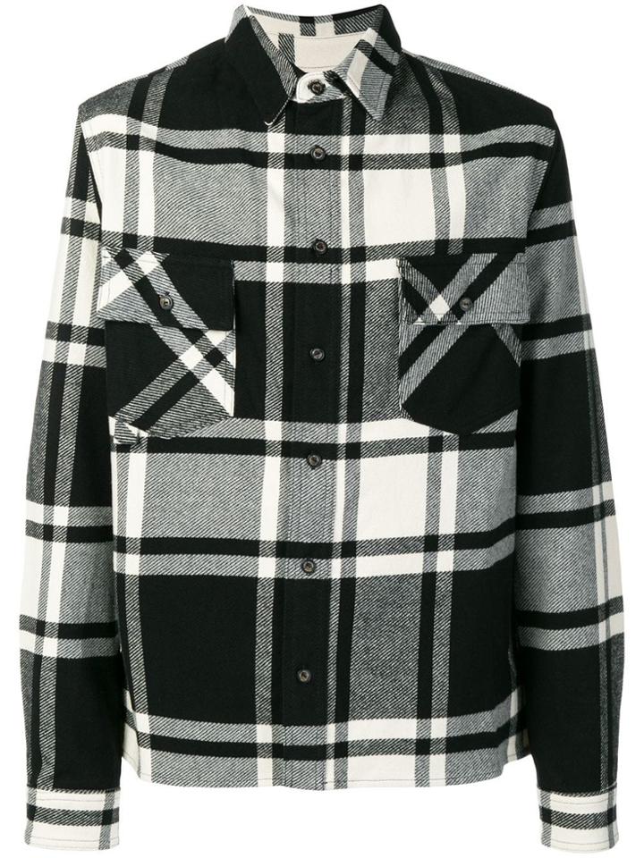 Off-white Stencil Plaid Flannel Shirt - Black