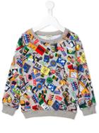 Kenzo Kids Badges Print Sweatshirt, Boy's, Size: 12 Yrs, Grey