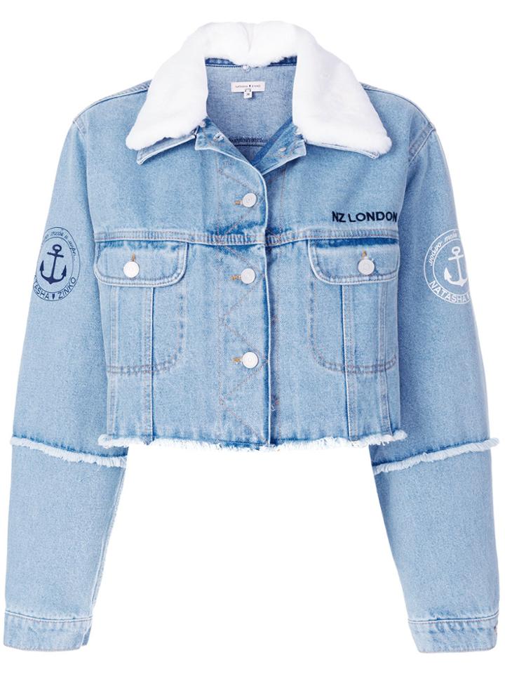 Natasha Zinko Cropped Denim Jacket - Blue