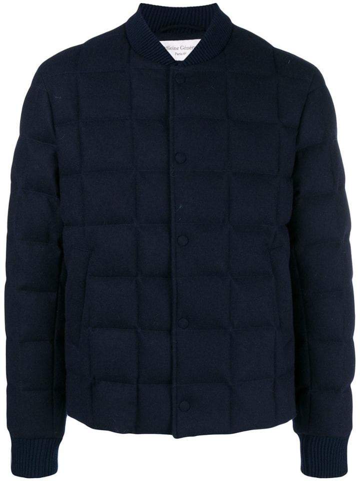 Officine Generale Quilted Bomber Jacket - Blue