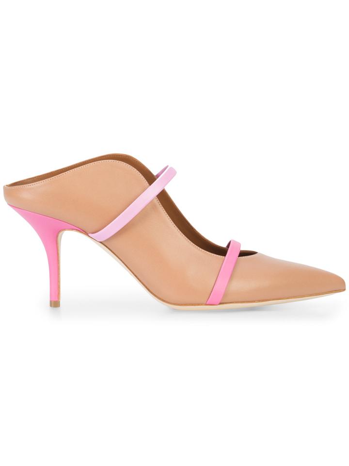 Malone Souliers Contrast Strap Mules - Brown