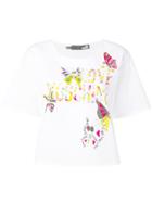 Love Moschino Printed Cropped Top - White