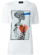 Dsquared2 Skeleton Print T-shirt, Women's, Size: Small, White, Cotton