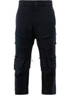 Comme Des Garçons Homme Plus Cropped Frayed Trousers - Blue